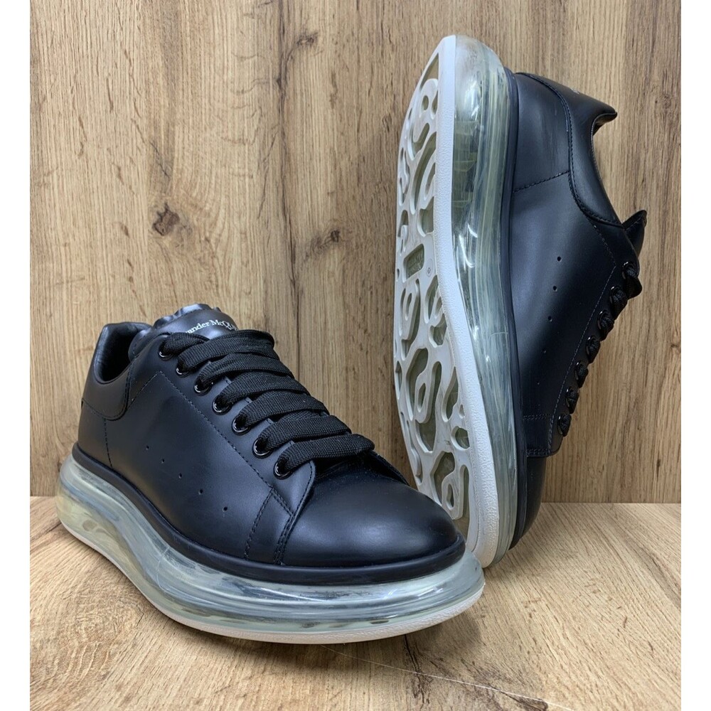 Alexander McQueen Oversized Sneakers Black Clear Transparent Sole Sz 10 ( 43.5 )